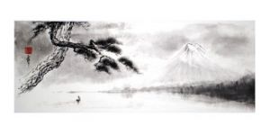 Voir le détail de cette oeuvre: au loin, le mont Fuji